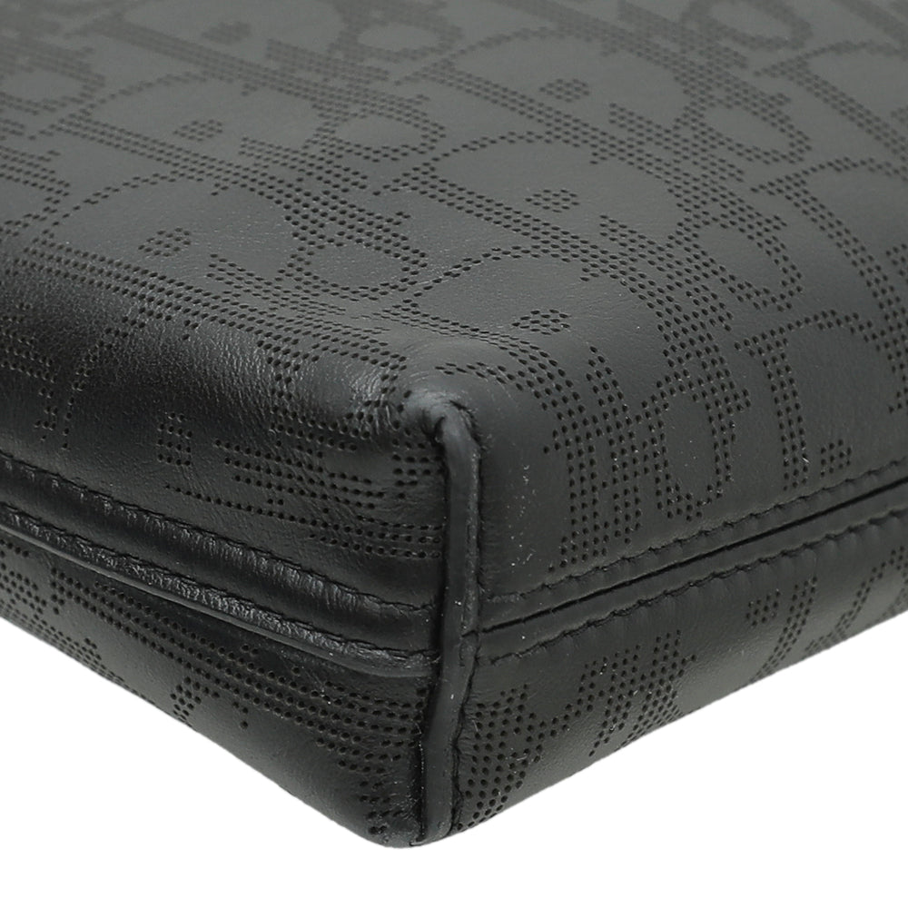 Christian Dior Black Oblique Galaxy Zipped Pouch-Christian Dior-THE CLOSET