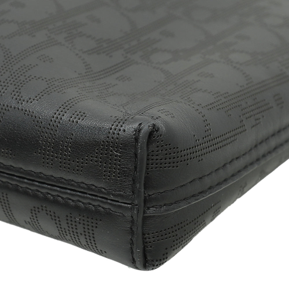 Christian Dior Black Oblique Galaxy Zipped Pouch-Christian Dior-THE CLOSET