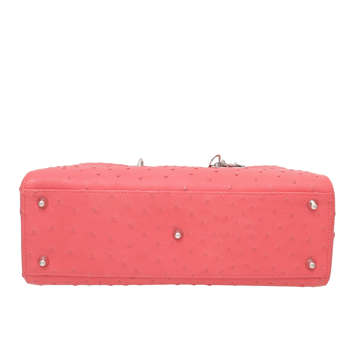 Christian Dior Coral Ostrich Lady Dior Bag-Christian Dior-THE CLOSET