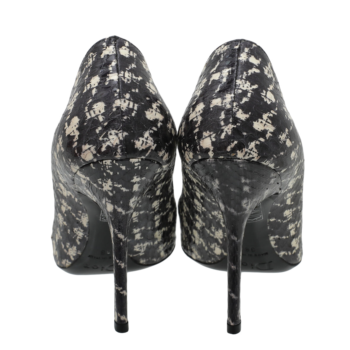 Christian Dior Bicolor Python Painted Cherie Pointed Pumps 38-Christian Dior-THE CLOSET