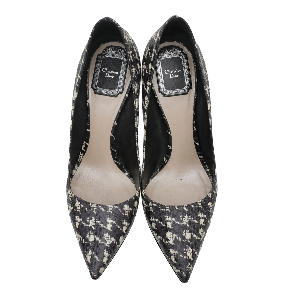 Christian Dior Bicolor Python Painted Cherie Pointed Pumps 38-Christian Dior-THE CLOSET
