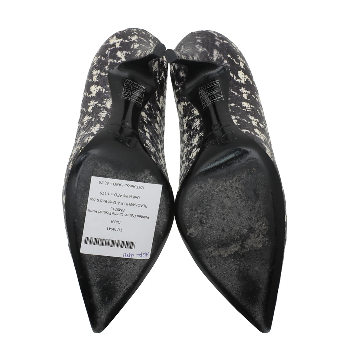 Christian Dior Bicolor Python Painted Cherie Pointed Pumps 38-Christian Dior-THE CLOSET