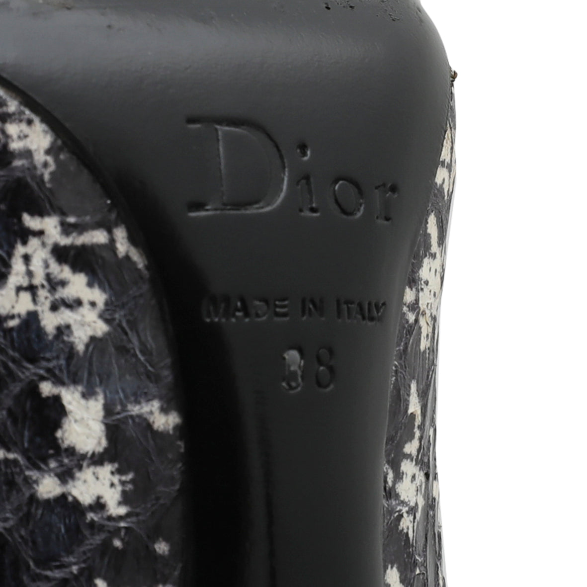 Christian Dior Bicolor Python Painted Cherie Pointed Pumps 38-Christian Dior-THE CLOSET