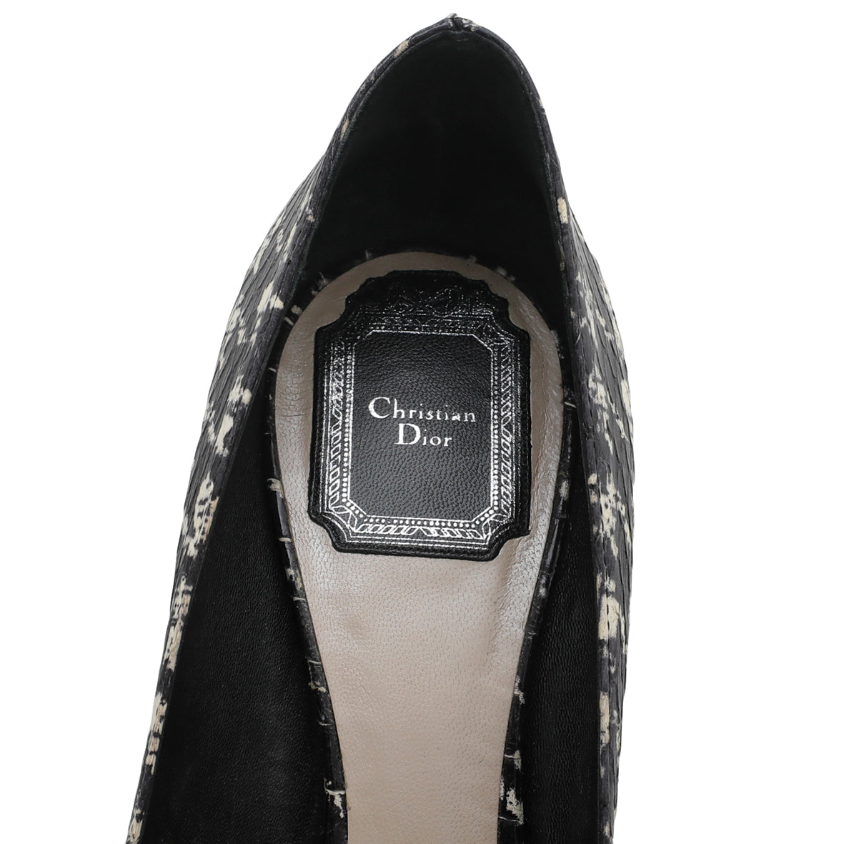 Christian Dior Bicolor Python Painted Cherie Pointed Pumps 38-Christian Dior-THE CLOSET