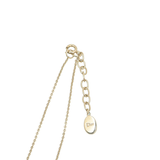 CHRISTIAN DIOR Necklace Pendant Chain AUTH Logo Vintage Gold Choker F/S  GNE49 | eBay
