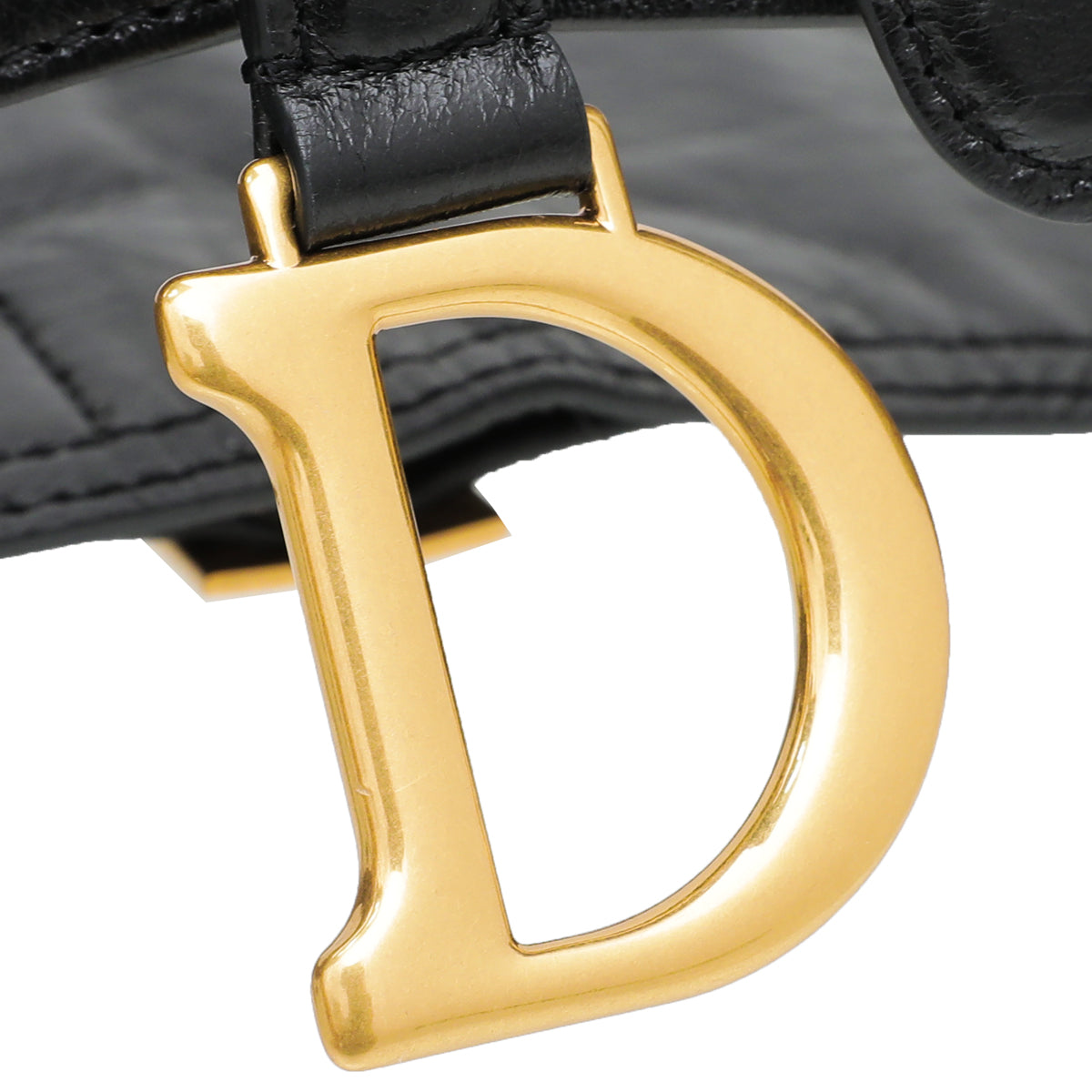 Christian Dior Black Saddle Crinkled Wrapped Belt Medium Bag-Christian Dior-THE CLOSET