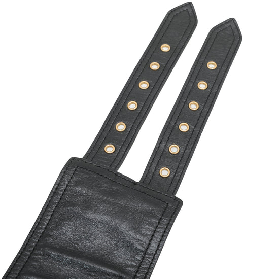 Christian Dior Black Saddle Crinkled Wrapped Belt Medium Bag