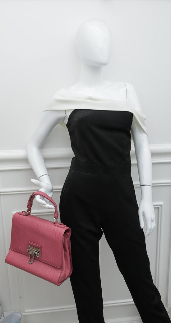 Dolce & Gabbana Pink Lizard Embossed D&G Miss Monica Bag – The Closet