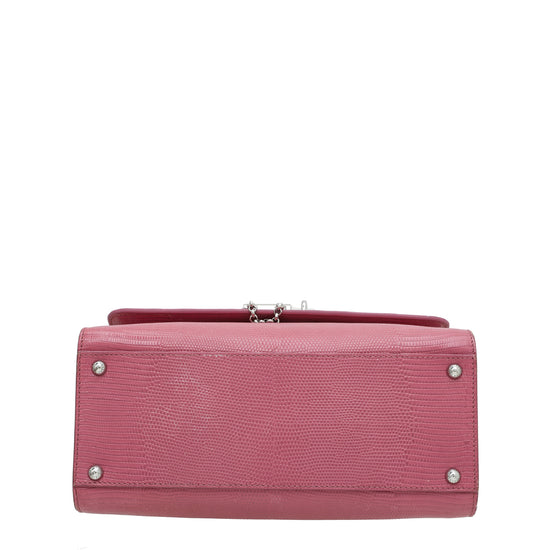Dolce & Gabbana Pink Lizard Embossed D&G Miss Monica Bag