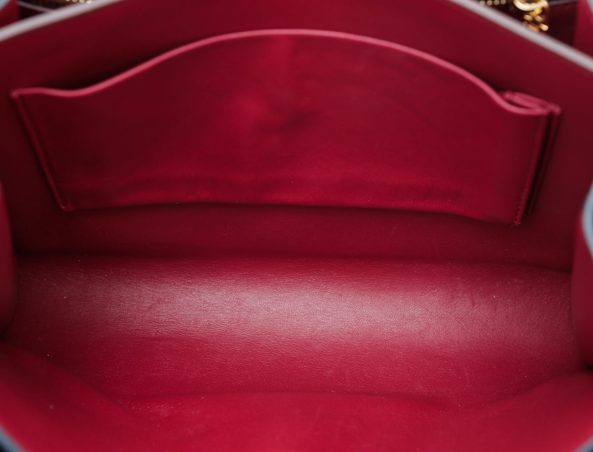 Dolce & Gabbana Navy Blue Lizard Effect Lucia Flap Bag-Dolce & Gabbana-THE CLOSET