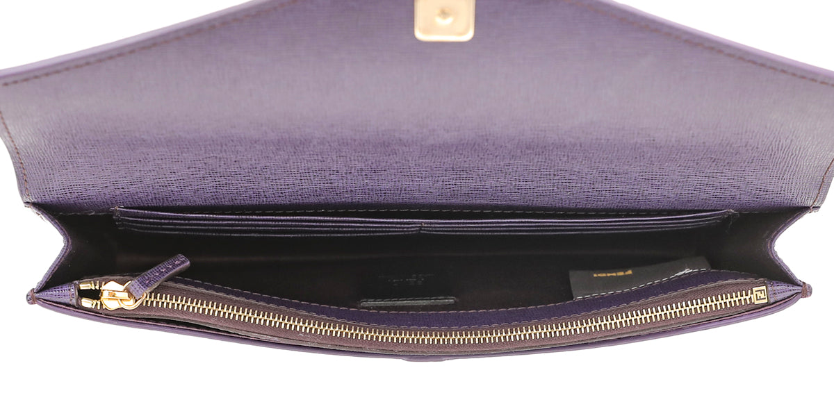 Fendi Purple 2Jours Envelope Clutch-Fendi-THE CLOSET