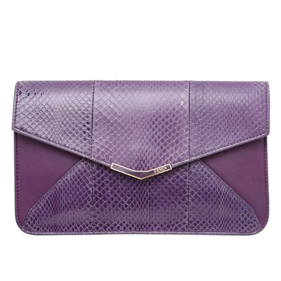 Fendi Purple 2Jours Envelope Clutch