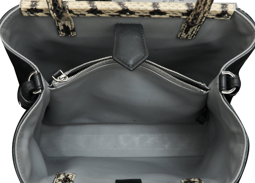 Fendi Black 2 Jours Petite Python Handle Bag-Fendi-THE CLOSET