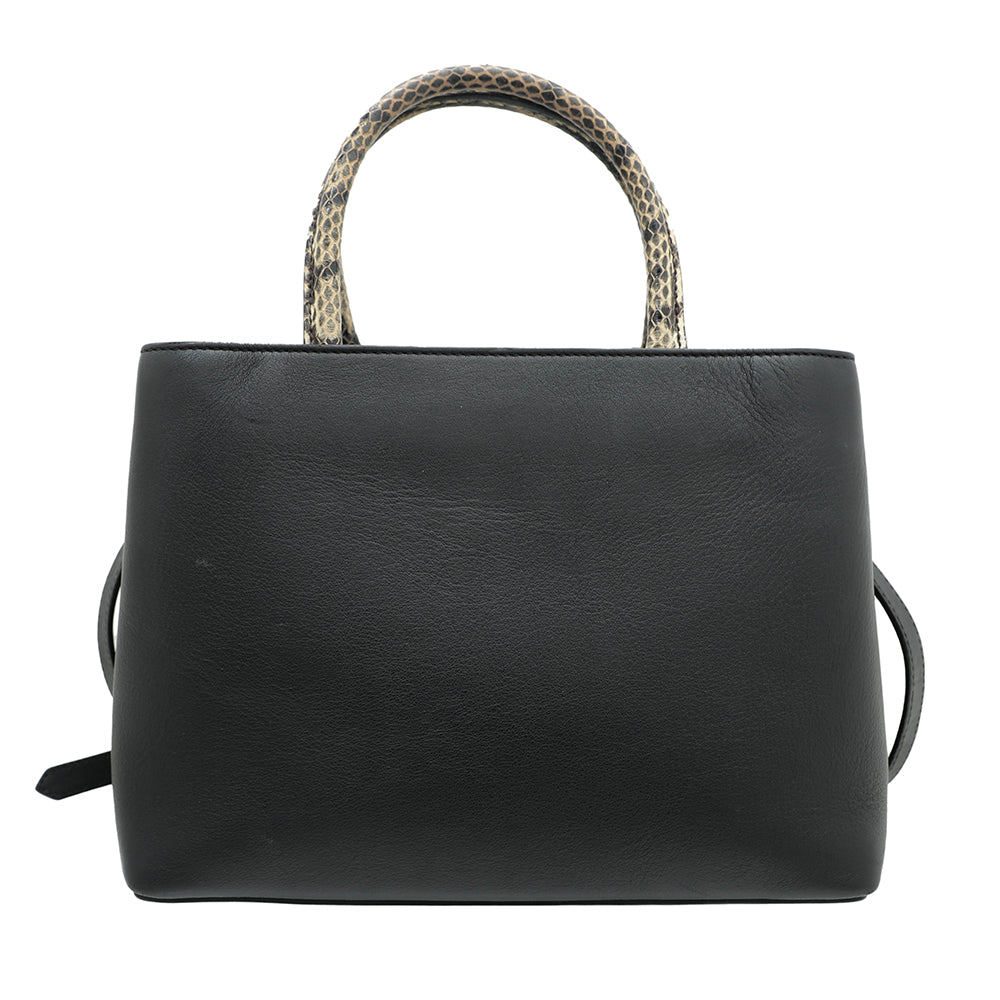 Fendi Black 2 Jours Petite Python Handle Bag-Fendi-THE CLOSET