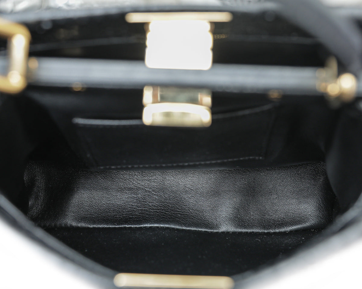 Fendi Black Python Peekaboo Iconic Mini Bag-Fendi-THE CLOSET