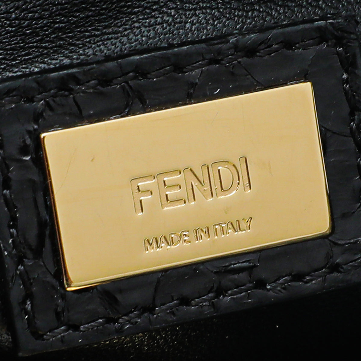 Fendi Black Python Peekaboo Iconic Mini Bag