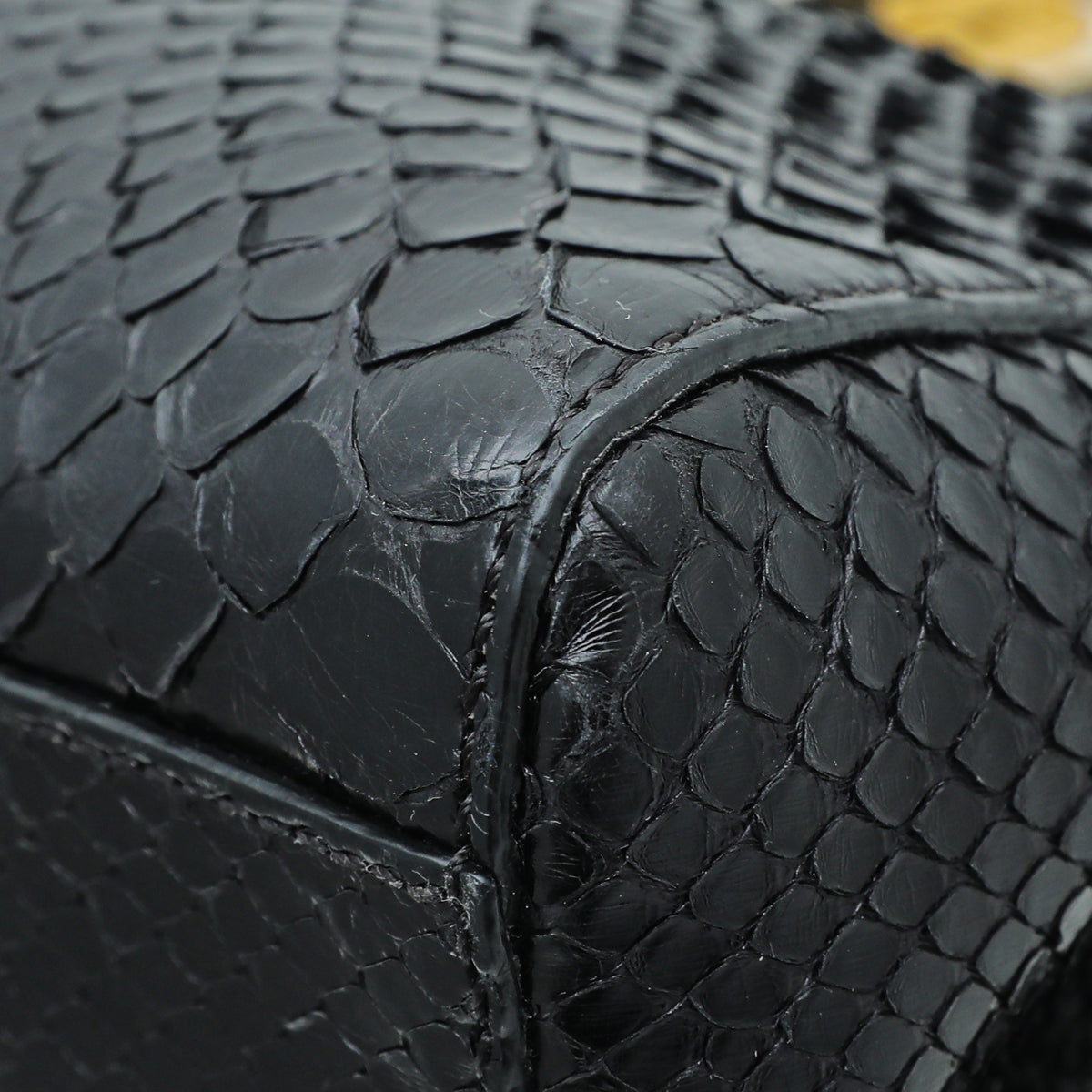 Fendi Black Python Peekaboo Iconic Mini Bag-Fendi-THE CLOSET