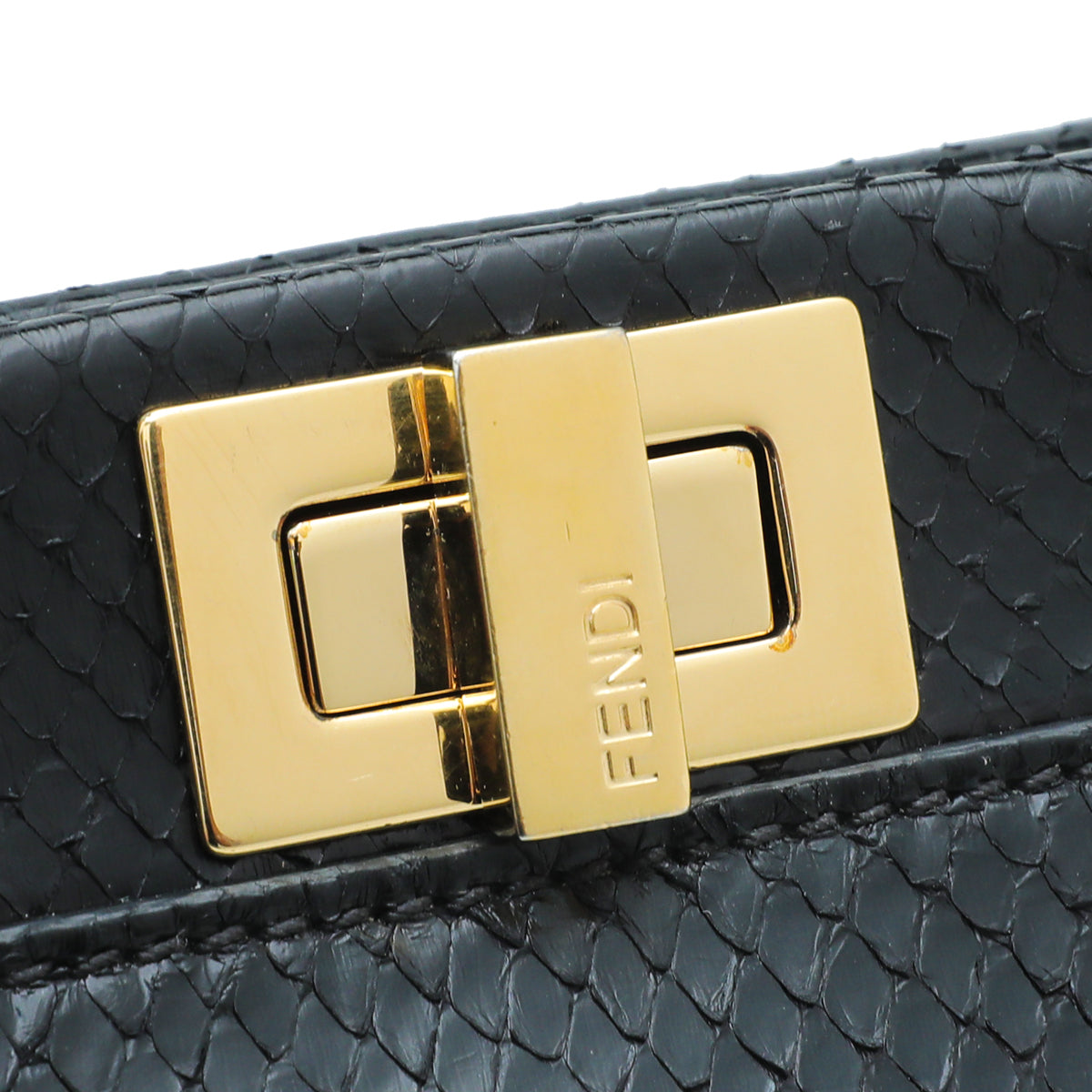 Fendi Black Python Peekaboo Iconic Mini Bag-Fendi-THE CLOSET