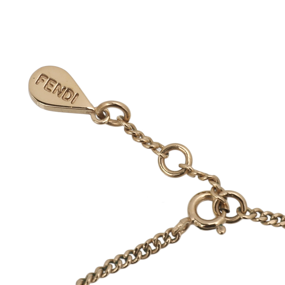 Fendi Yellow Gold Tone Bugs Eye Necklace-Fendi-THE CLOSET