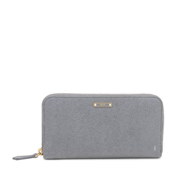 Fendi Gray Crayons Zip Around Wallet THE CLOSET