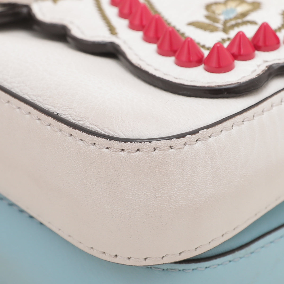 Fendi Bicolor Double Baguette Studded Embroider Bow Micro Bag-Fendi-THE CLOSET