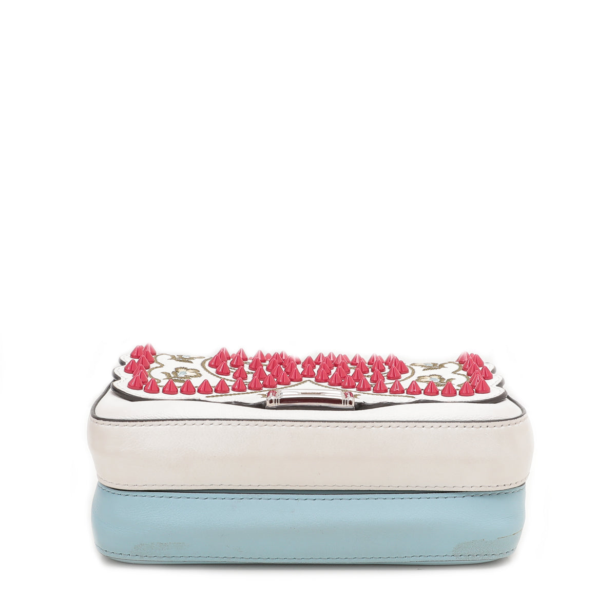 Fendi Bicolor Double Baguette Studded Embroider Bow Micro Bag-Fendi-THE CLOSET