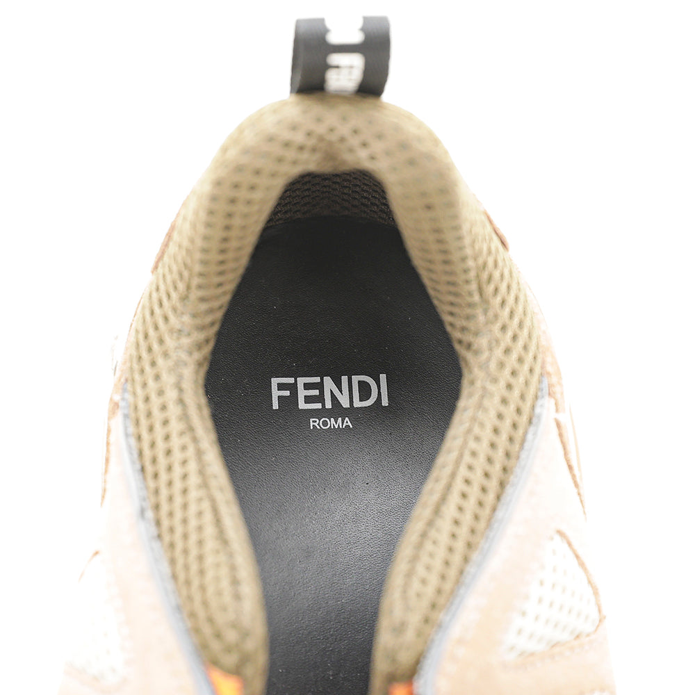 Fendi Brown Ffluid Suede Mesh Low Top Sneakers 39.5