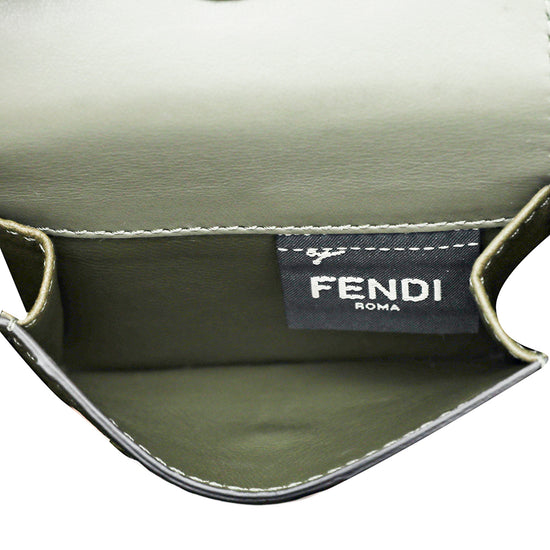 Fendi Green Ostrich F Is Fendi Trifold Wallet