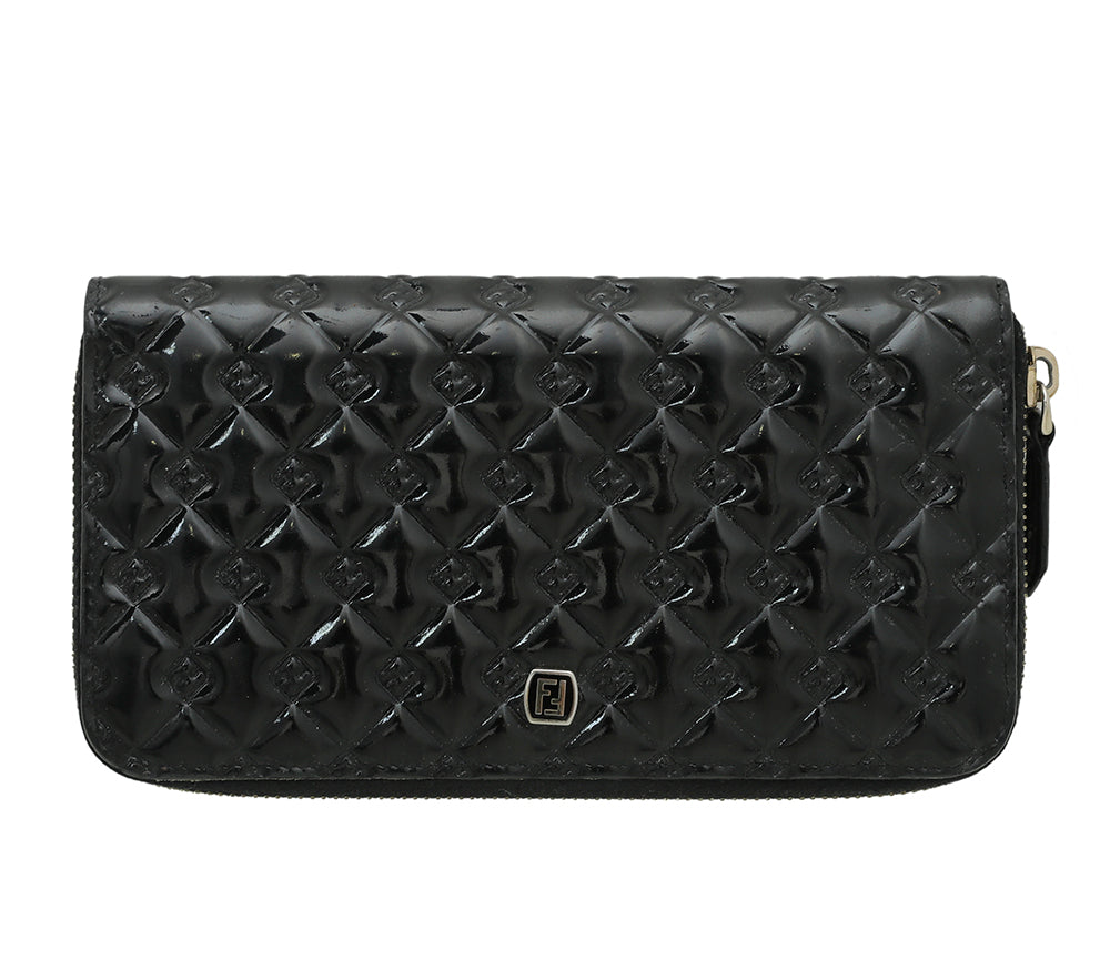 Fendi Black FF Embossed Zippy Wallet-Fendi-THE CLOSET