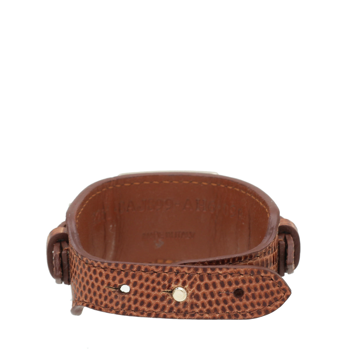 Fendi Brown FF Lizard Embossed Bracelet-Fendi-THE CLOSET