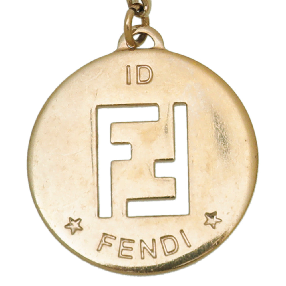 Fendi Gold Finish FF "R" with Crystal Identification Bracelet-Fendi-THE CLOSET