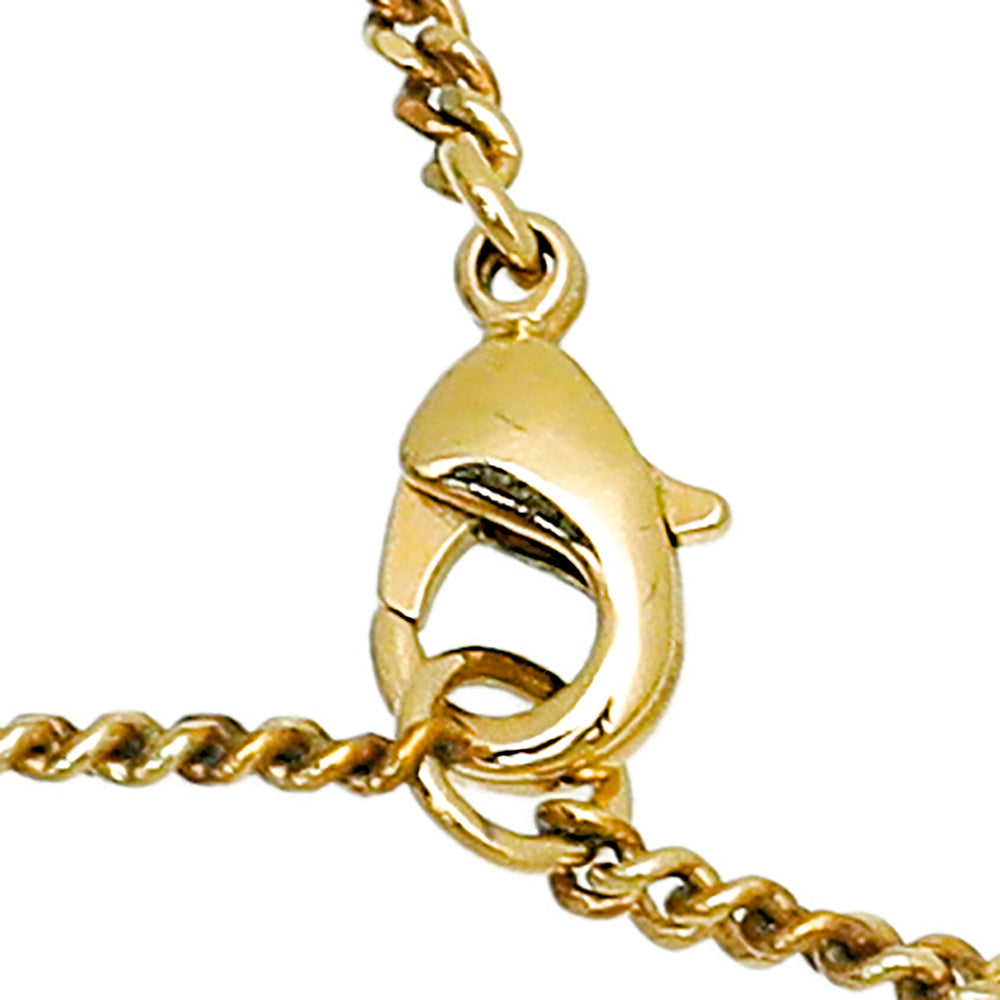 Fendi 2 Tone Finish Flower Pendant Long Necklace-Fendi-THE CLOSET