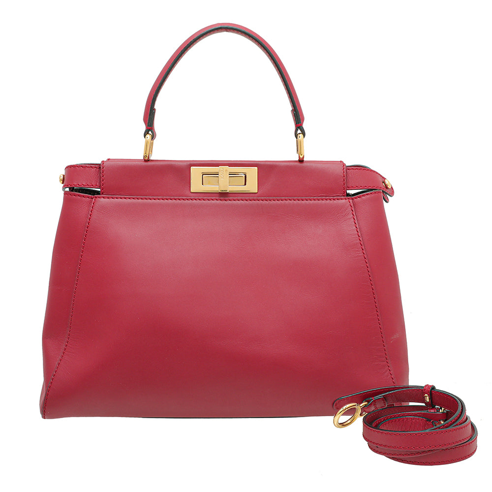 Fendi Red Iconic Peekaboo Regular Bag-Fendi-THE CLOSET