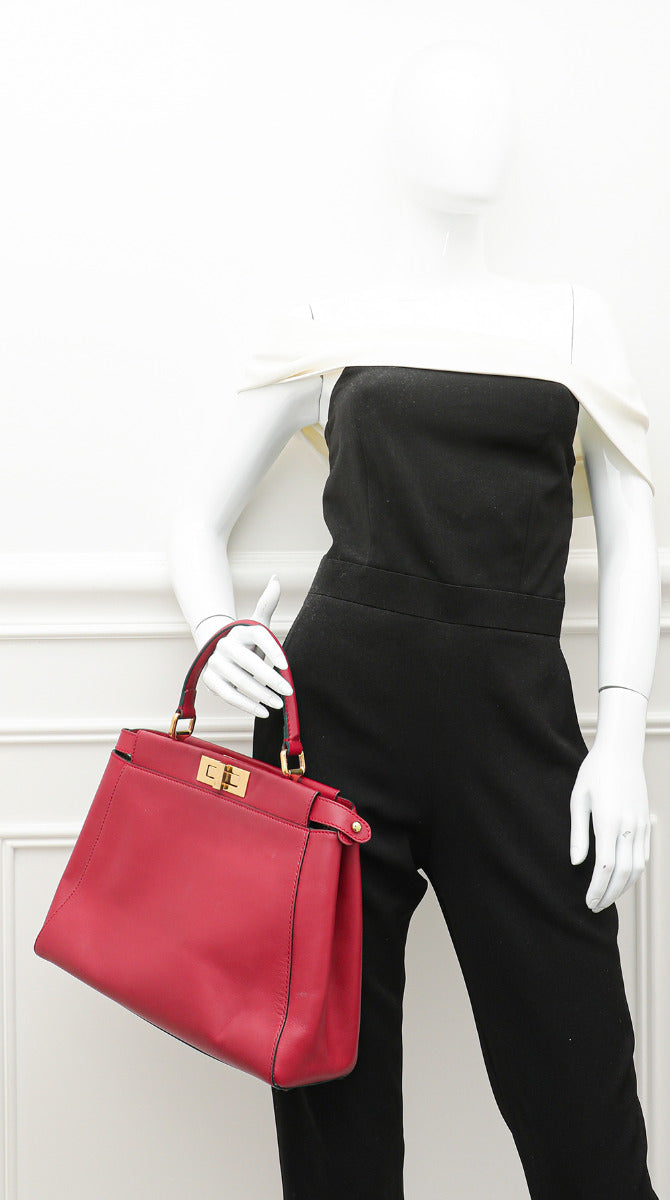 Fendi Red Iconic Peekaboo Regular Bag-Fendi-THE CLOSET