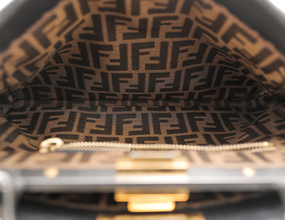 Fendi Black Iconic Peekaboo Zucca Lined Bag-Fendi-THE CLOSET