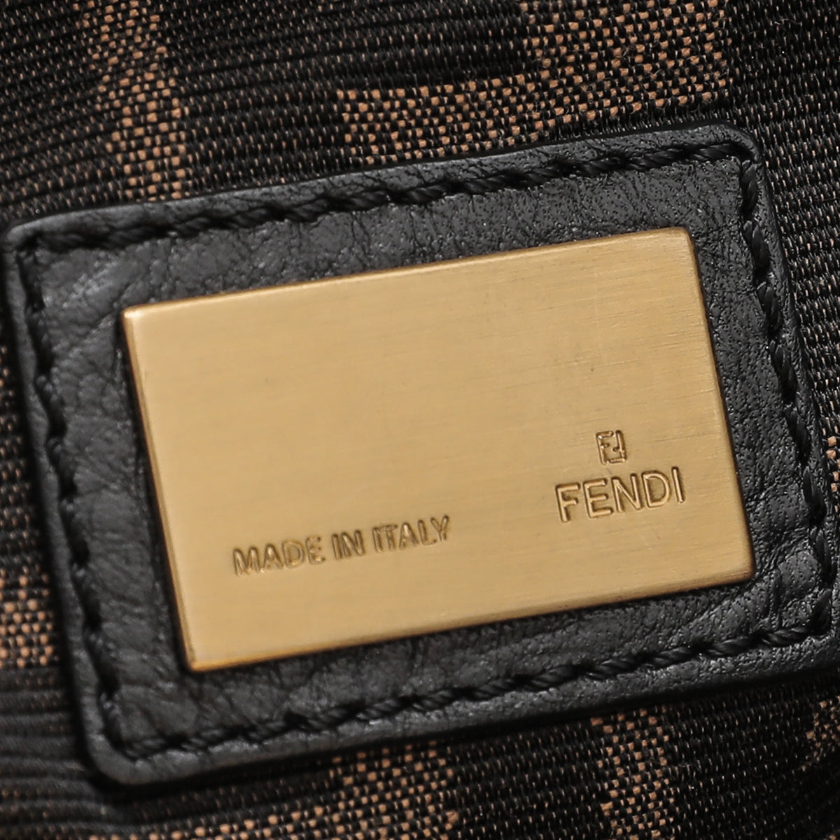 Fendi Black Iconic Peekaboo Zucca Lined Bag-Fendi-THE CLOSET