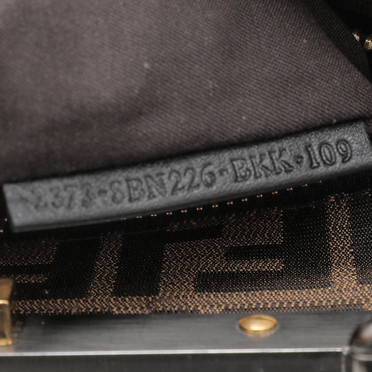 Fendi Black Iconic Peekaboo Zucca Lined Bag
