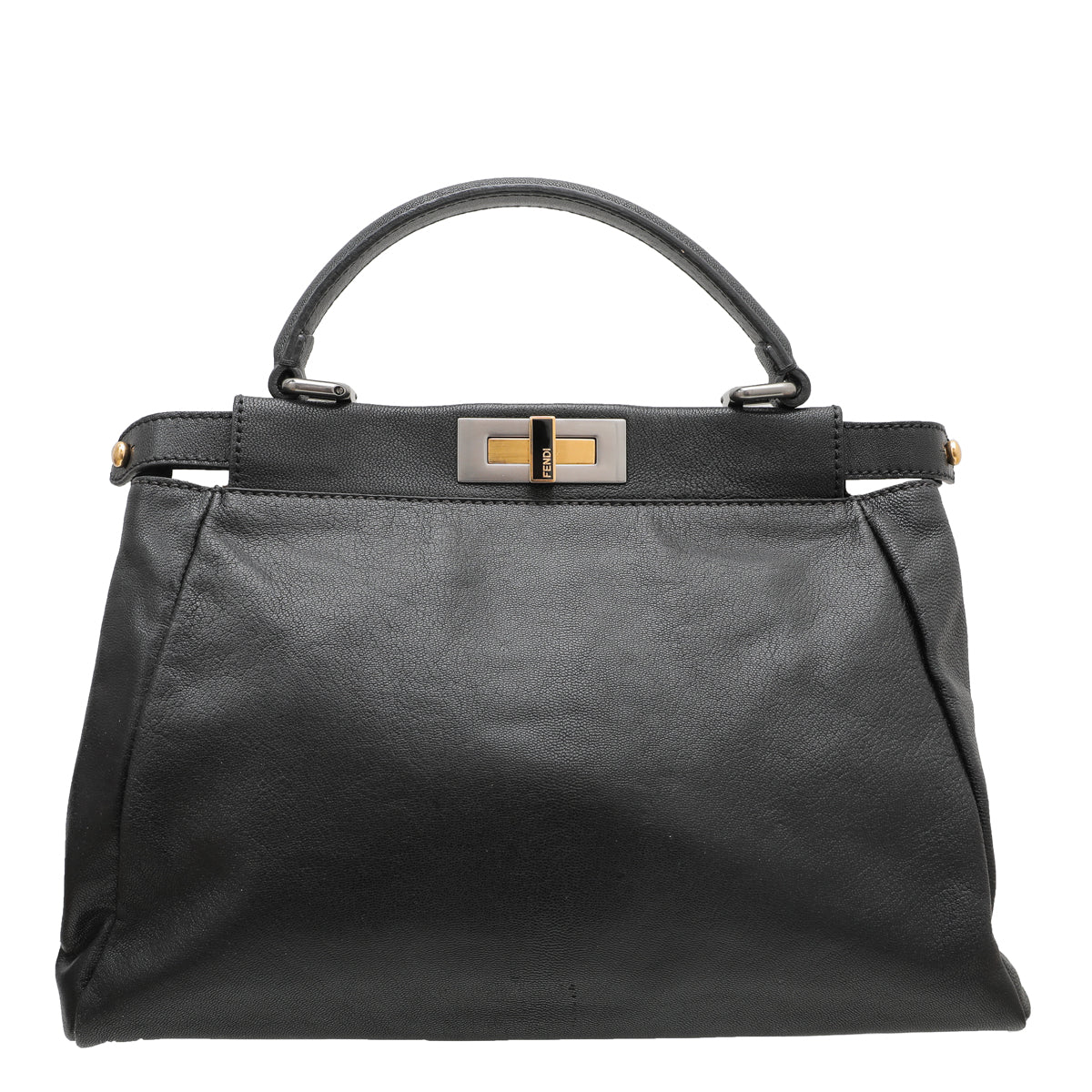 Fendi Black Iconic Peekaboo Zucca Lined Bag-Fendi-THE CLOSET