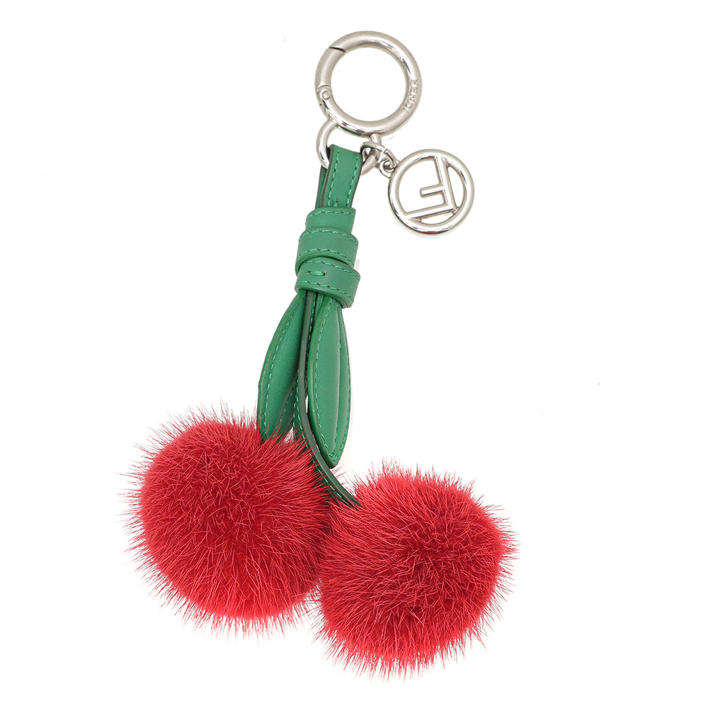 Fendi Bicolor Mink Fur Cherry Bag Charm-Fendi-THE CLOSET
