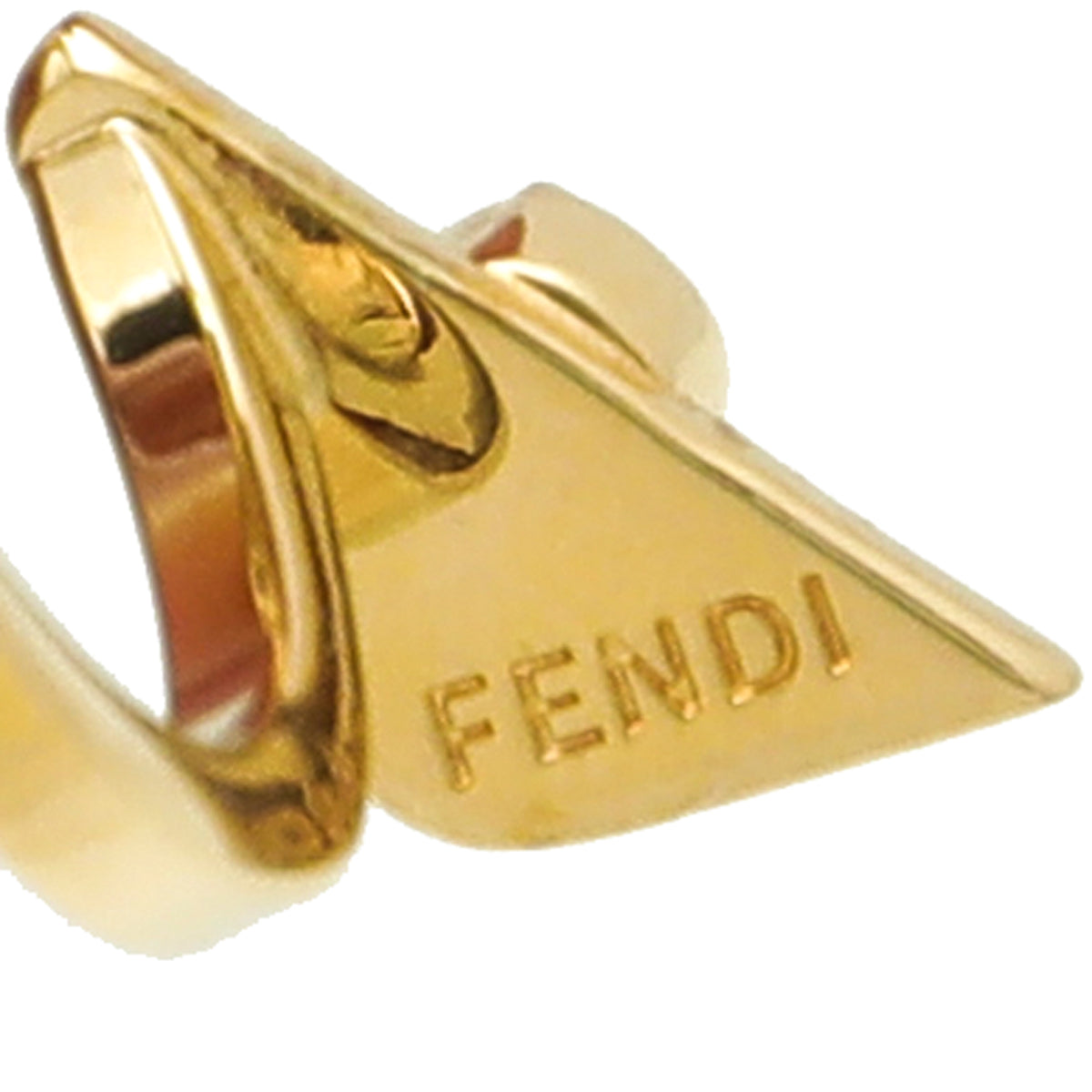 Fendi Yellow Gold Tone Monster Eye Faux Pearl 2 in 1 Ring-Fendi-THE CLOSET