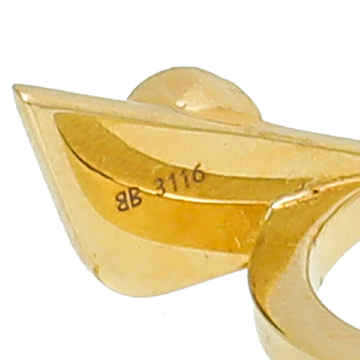 Fendi Yellow Gold Tone Monster Eye Faux Pearl 2 in 1 Ring-Fendi-THE CLOSET