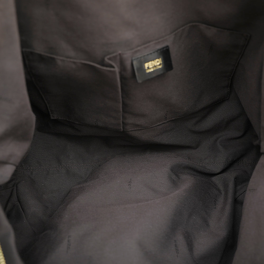 Fendi Black Nubuck Chain Tote Bag-Fendi-THE CLOSET