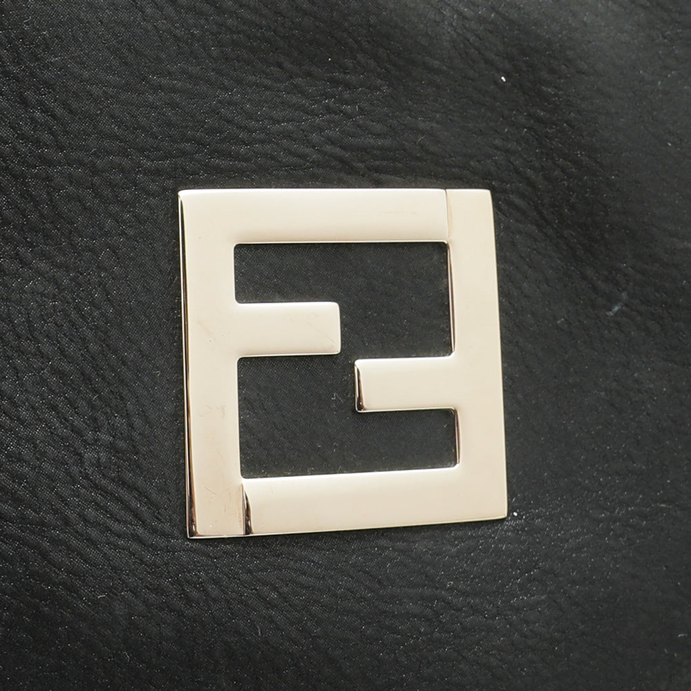 Fendi Black Nubuck Chain Tote Bag-Fendi-THE CLOSET