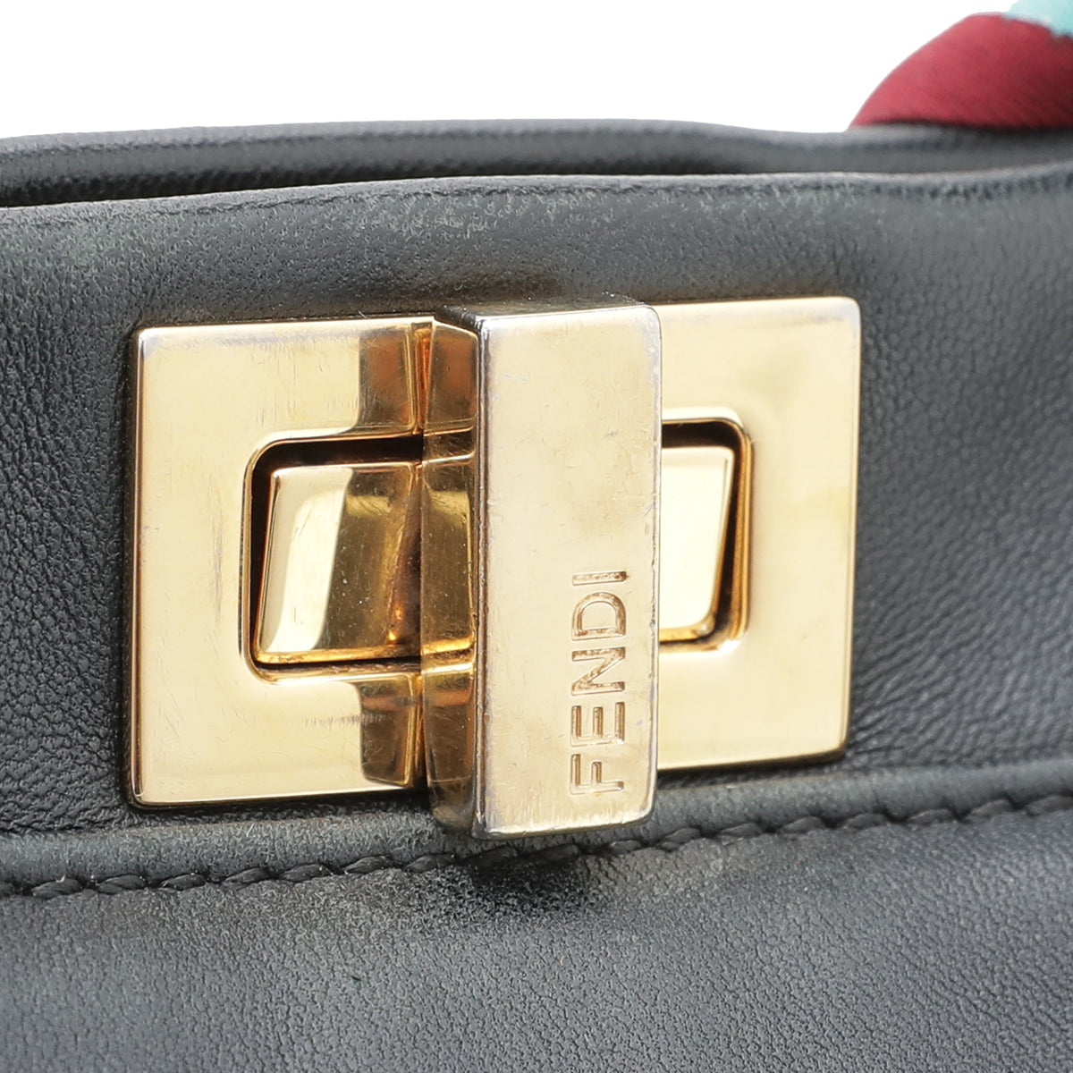 Fendi Black Peekaboo Mini Bag W- Twilly-Fendi-THE CLOSET