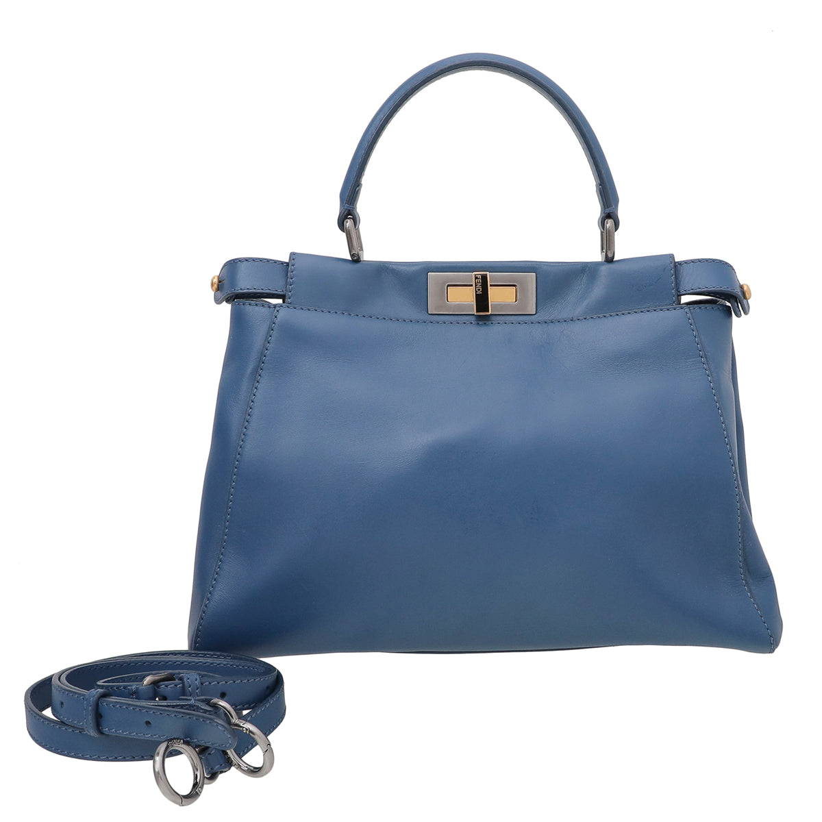 Fendi Blue Peekaboo Regular Bag