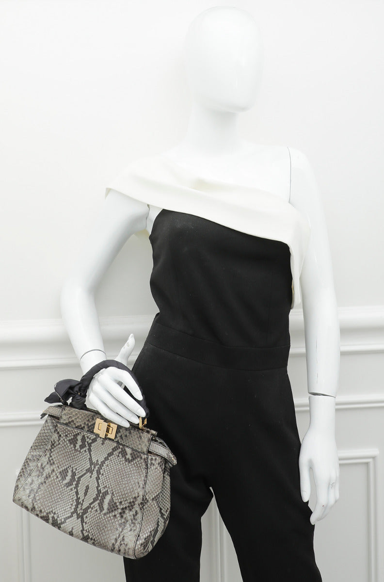 Fendi Bicolor Python Iconic Peekaboo Bag-Fendi-THE CLOSET