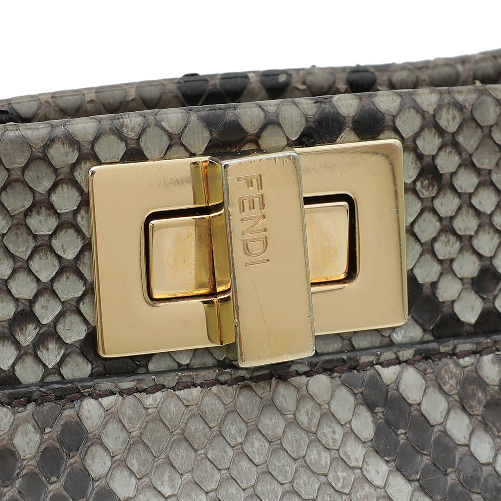 Fendi Bicolor Python Iconic Peekaboo Bag-Fendi-THE CLOSET