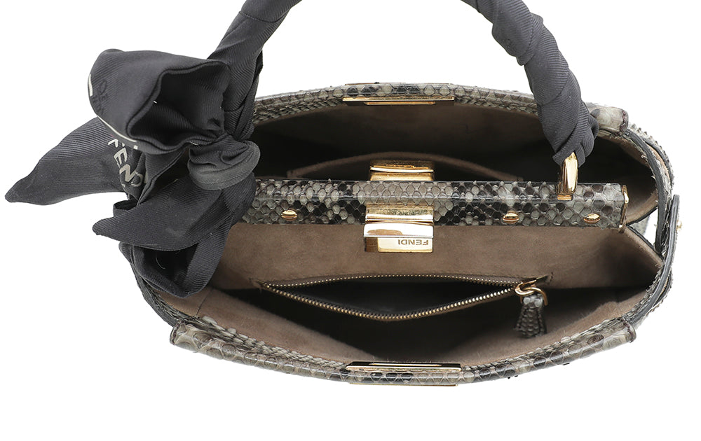 Fendi Bicolor Python Iconic Peekaboo Bag-Fendi-THE CLOSET