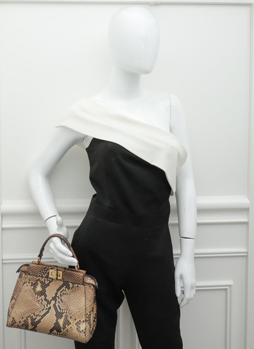 Fendi Light Yellow Python Peekaboo Bag-Fendi-THE CLOSET