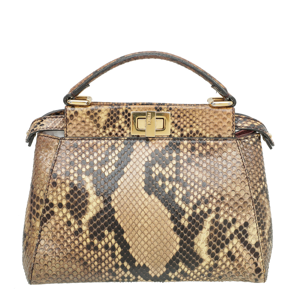 Fendi Light Yellow Python Peekaboo Bag-Fendi-THE CLOSET